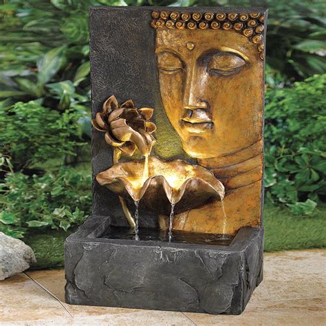 Hand Painted Buddha Face Fountain Buddha Garden Indoor Fountain