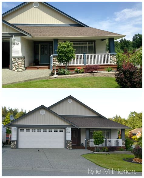 Exterior Before And After Paint Palette With Chelsea Gray Trim And