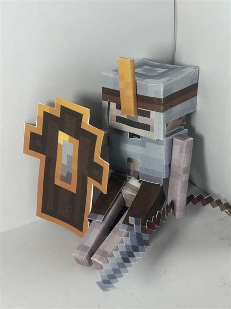 Pixel Papercraft Skeleton Vanguard Minecraft Dungeons