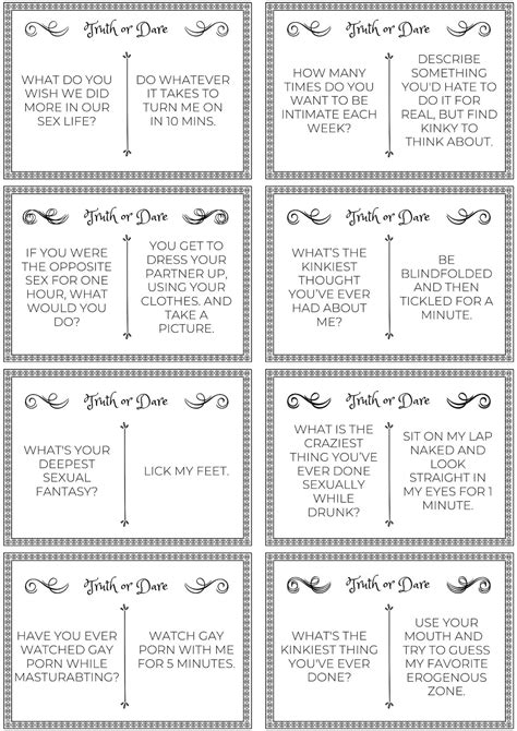 160 Kinky Truth Or Dare Adult Themed Couple Card Game Dirty Etsy