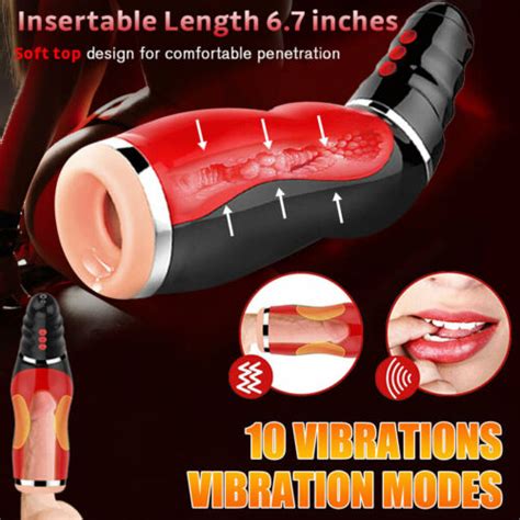 Male Masturbator Cup Realistic Pussy Pocket Oral Blowjob For Male Vibrator Toys EBay