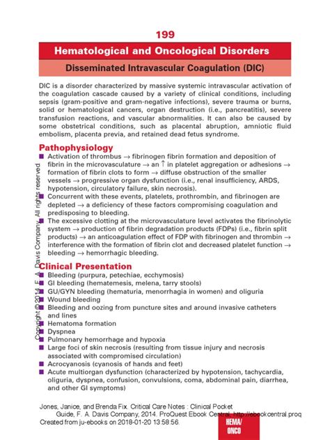 Critical Care Notes Clinical Pocket Guide Hematology Oncology Pdf