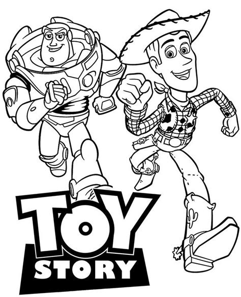 Coloriages Du Film Pixar Walt Disney Toy Story 2 Pil Poil Woody Buzz