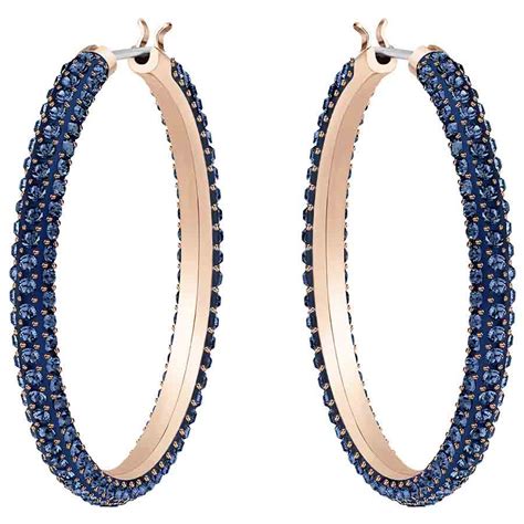 Swarovski Stone Hoop Pierced Earrings Blue Borsheims