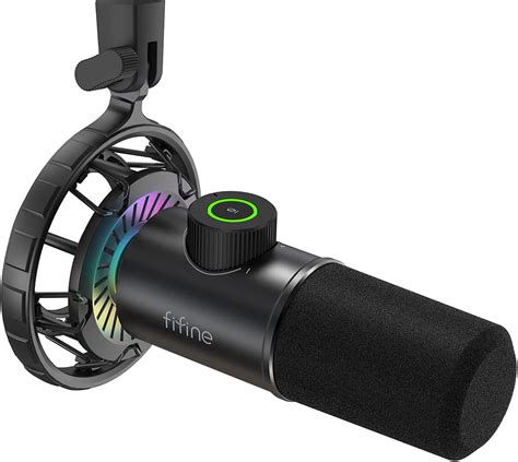 Fifine Usb Gaming Microphone Rgb Dynamic Mic For Pc With Tap To Mute