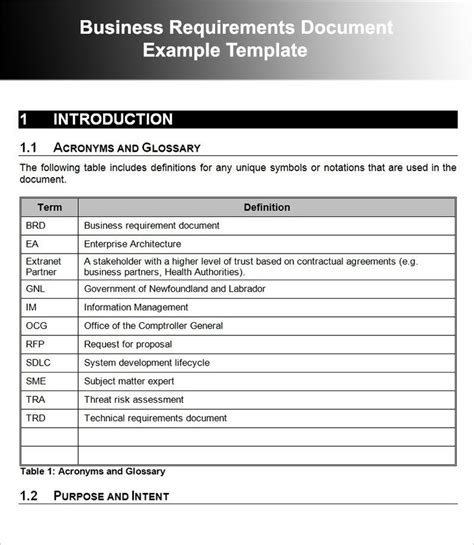 19 Business Requirements Document Examples Pdf Examples Intended