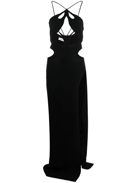 Monot Womens Cut Out Halterneck Maxi Dress In Black Modesens