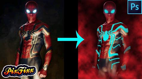 Neon Spider Man Suit Picture Manipulation Tutorial In Photoshop Youtube