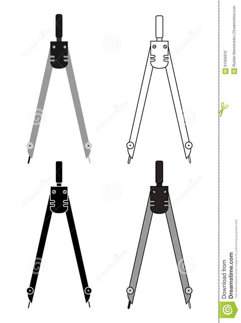 Compasses Set Stock Vector Illustration Of Measure Lineart 61356910