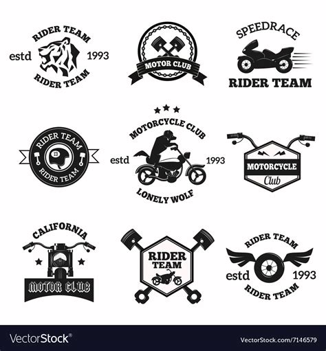 Bikers Badges Emblems Icons Royalty Free Vector Image