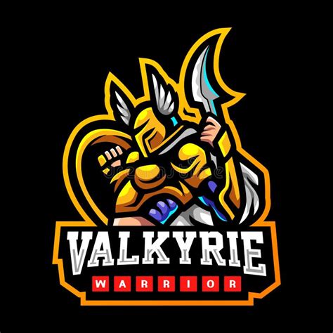 Valkyrie Mascot Esport Logo Design Stock Vector Illustration Of