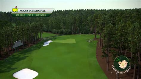 Course Flyover Augusta National Golf Clubs 3rd Hole Youtube