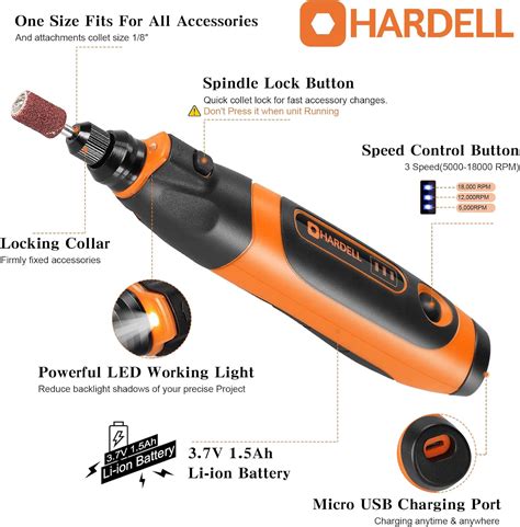 Buy Hardell Cordless Rotary Tool Upgrade V Pro Mini Rotary Tool Kit