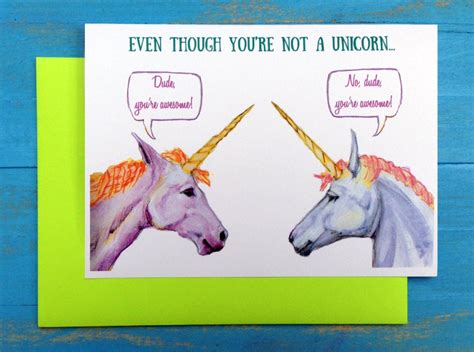 Dude You Are Awesome Unicorn Greeting Card