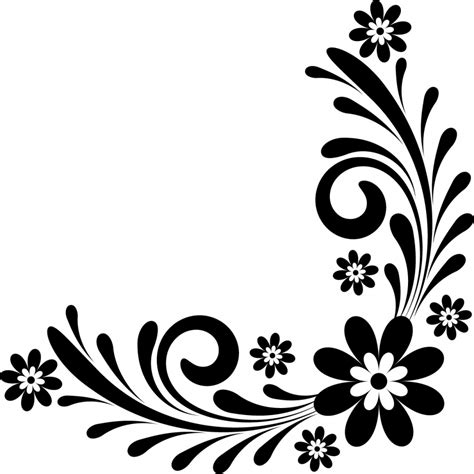 Black And White Flower Border Clipart 20 Free Cliparts Download
