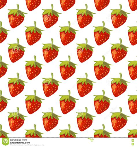Red Vector Strawberries Seamless Pattern Stock Vector Illustration Of