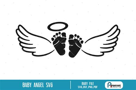 Baby Angel Svg A Baby Feet With Wings Vector File Crella
