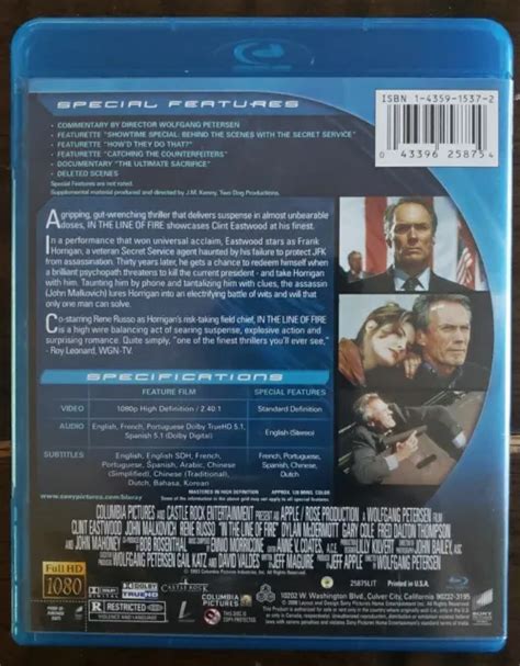 IN THE LINE Of Fire Blu Ray Clint Eastwood Rene Russo John Malkovich PicClick