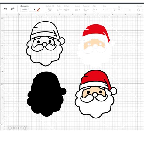 Santa Face Layered Svg Santa Claus Face Svg Santa Layered Cut File