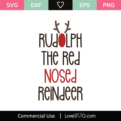 Rudolph The Red Nosed Reindeer Svg Cut File