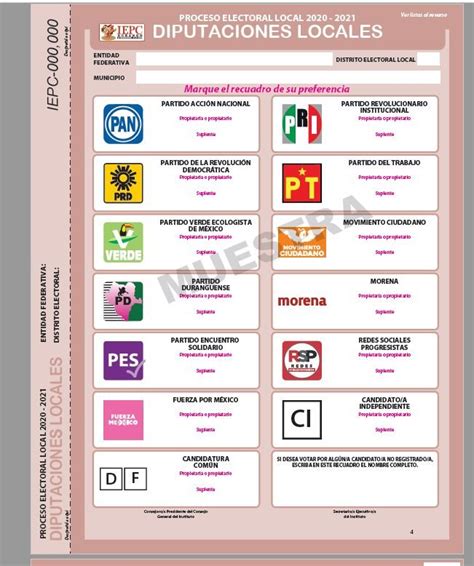 Aprueba Iepc Dise Os Y Modelos De Boleta Electoral Y Formatos Para Los