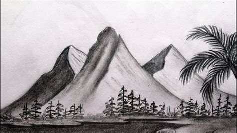 How To Draw Mountains With Pencil Step By Step Youtube Mountain