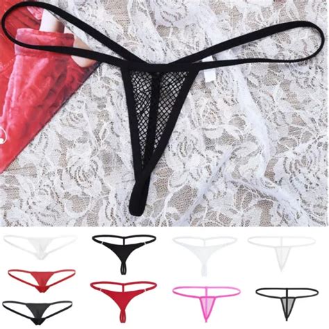 Womens Fishnet Mini Bikini Tanga T Back Panties Micro G String Thongs