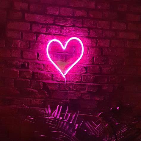 Pink Love Heart Neon Led Sign Plushlife