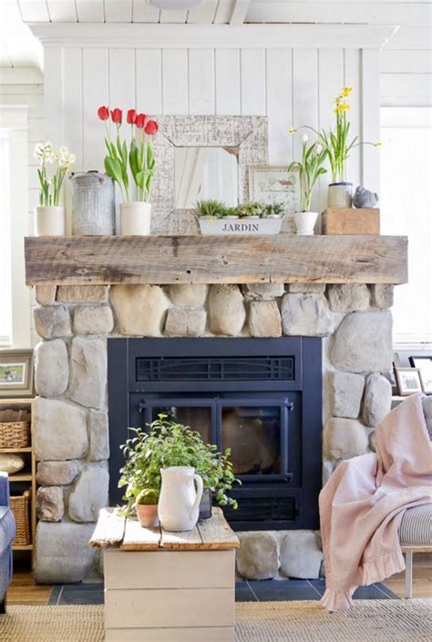 Lovely Spring Mantel Display Living Room Decor Fireplace Fireplace