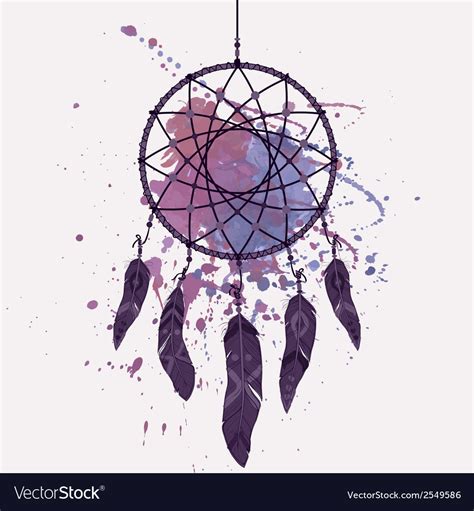 Dream Catcher With Watercolor Splash Royalty Free Vector