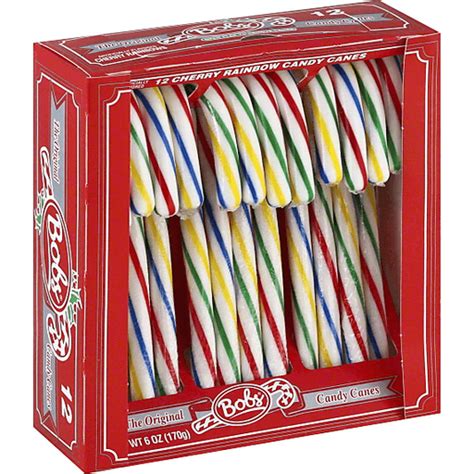 Bobs Candy Canes Cherry Rainbow Packaged Candy Kens Korner Red Apple