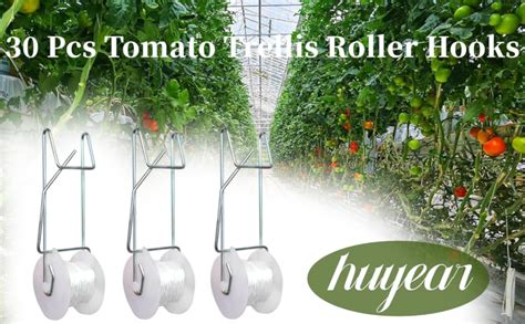 Huyear 30pcs Tomato Roller Hooks Tomato Hooks White Tomato