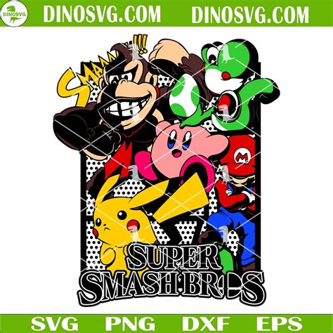 Super Smash Bros Svg Game Svg Super Mario Svg Pikachu Svg Kirby Svg
