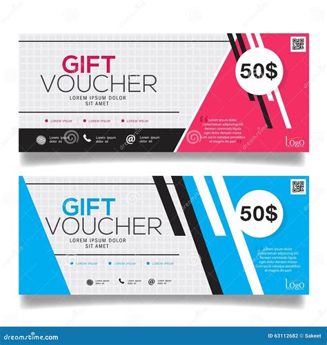 T Voucher Colorfulcertificate Coupon Design Vector Illustration