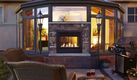 Twilight Ii Modern Indoor To Outdoor Gas Fireplace Tv Over Fireplace