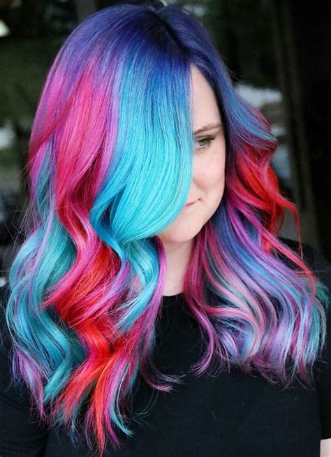 Blue Pink Multi Dyed Hair Color Makeupbyfrances Hair Dye Colors