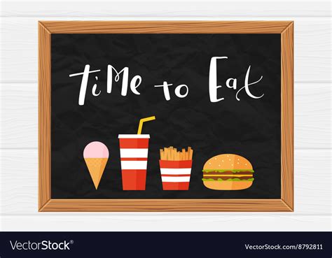 Poster Time To Eat Royalty Free Vector Image Vectorstock