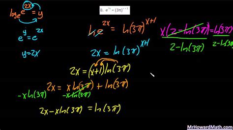 Solving Equations Using Logarithms Part YouTube