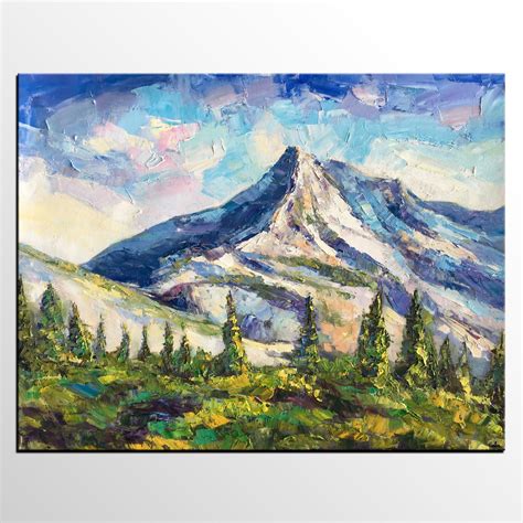 Abstract Art Abstract Mountain Lake Landscape Painting Oil Painting
