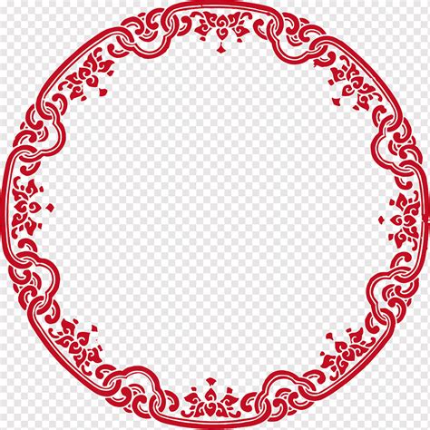 Round Red Frame Circle Chinese Chinese Wind Circular Border Border