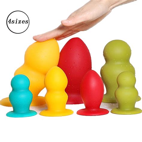 4 sizes multicolor soft silicone anal plug buttplug dilator masturbator adult sex toys for men