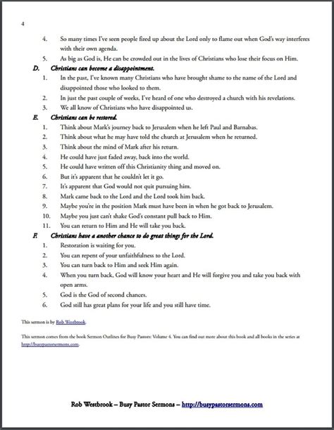An Annotated Example Of A Sermon Outline Topical Sermons Sermon