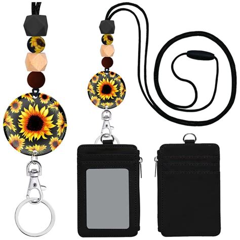 Sunflower Lanyards For Id Badges And Keys Cute Id Holder With Lanyard