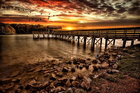 Pier At Smith Mountain Lake Photograph By Joshua Minso Fine Art America