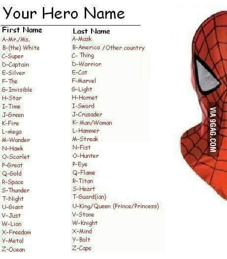 Whats Your Super Hero Name 9gag