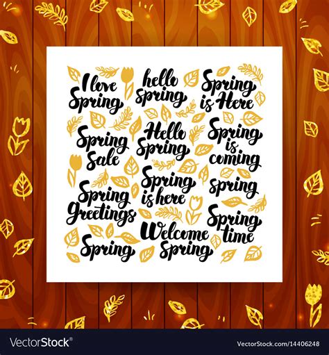 Spring Greeting Calligraphy Royalty Free Vector Image