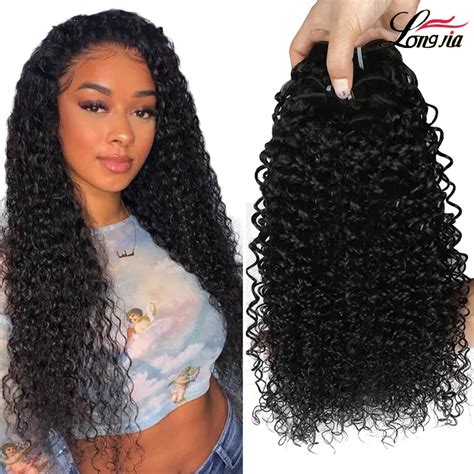 Peruvian Kinky Curly Hair Bundles Curly Weave Human Hair Natural Color Non Remy Kinky Curly