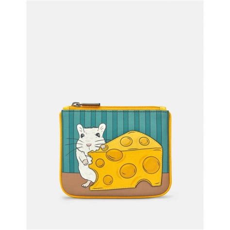 Yoshi Mouse And Cheese Leather Zip Purse