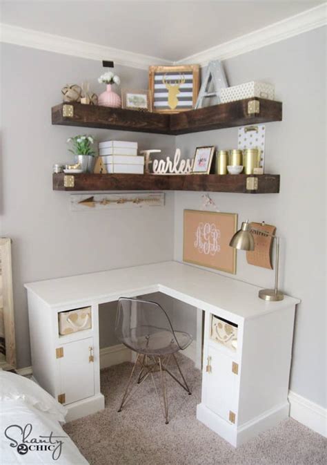 Geometric floating wall shelves storage display shelf home office diy show case. Top DIY Office Decor Ideas That Will Inspire Creativity ...