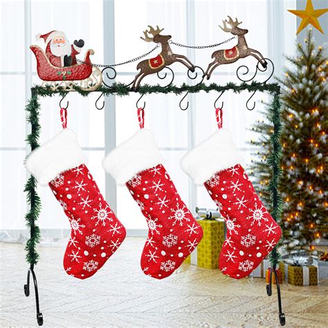 Juegoal Deluxe Metal Stand Christmas Stocking Holder Standing